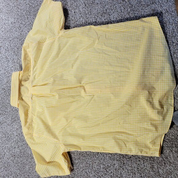 LL Bean Shirt Mens Large Yellow Plaid Button Down Short Sleeve Preppy - Picture 7 of 8